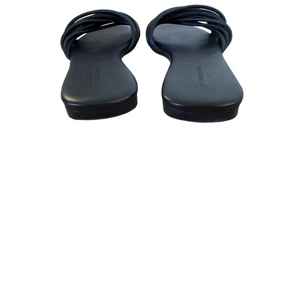 Banana Republic Black Twisted Strappy Leather Sandals - Size 10 - Picture 3 of 5